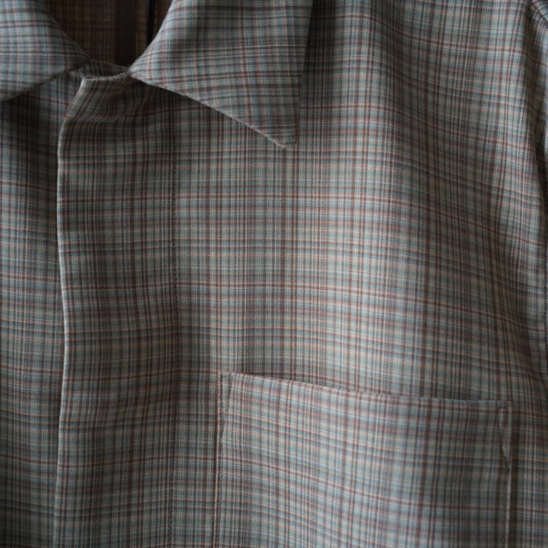 AURALEE HARD TWIST WOOL DOUBLE FACE CHECK BLOU