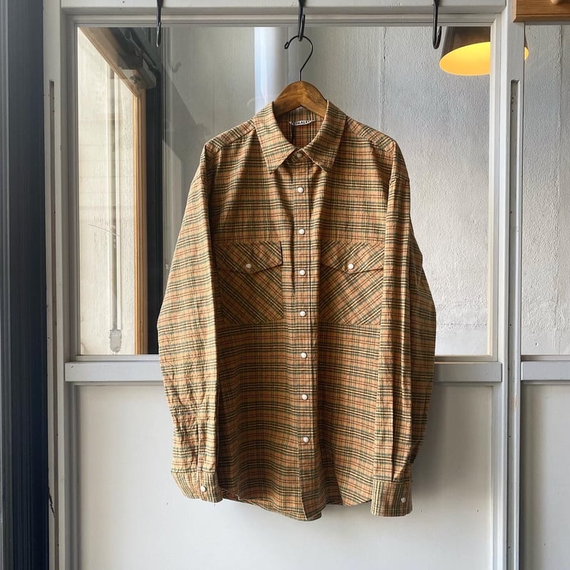 AURALEE SILK COTTON BRUSHED FLANNEL SHIRTS