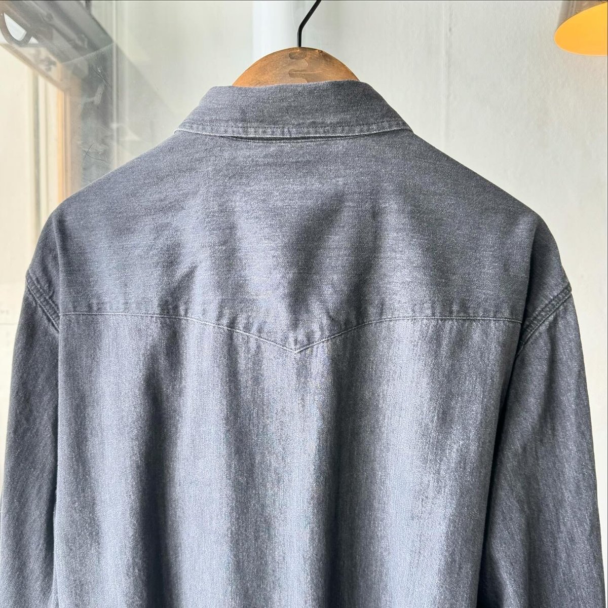 AURALEE SELVEDGE SUPER LIGHT DENIM SHIRT | Less