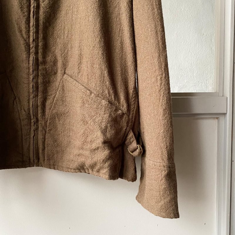 COMOLI KHAKI縮絨ウール ジップショートジャケット | Less COMOLI KHAKI縮絨ウール ジップショートジャケット | Less
