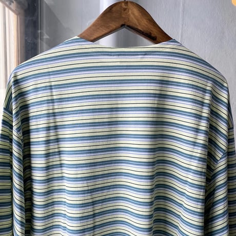 AURALEE　HARD TWIST COTTON BORDER BOAT NECK L/S TEE