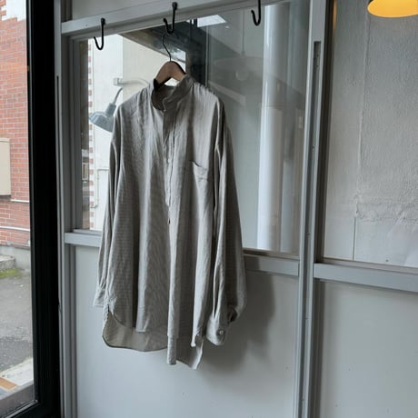 COMOLI　C/CA ストライプ プルオーバーシャツ