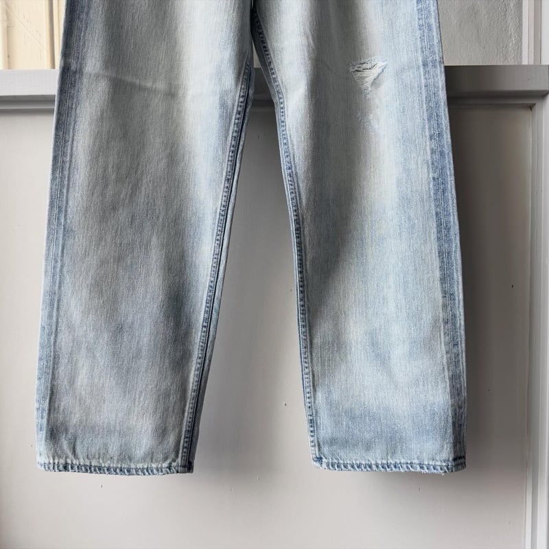 AURALEE FADED SELVEDGE LIGHT DENIM WIDE PANTS |