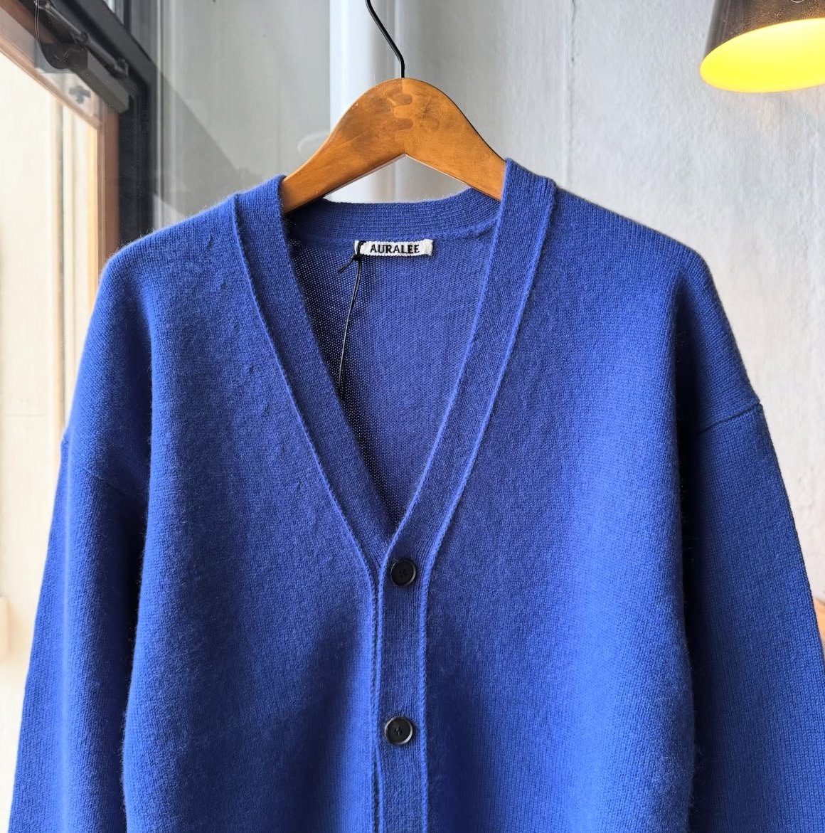 AURALEE BABY CASHMERE KNIT CARDIGAN | Less Hig