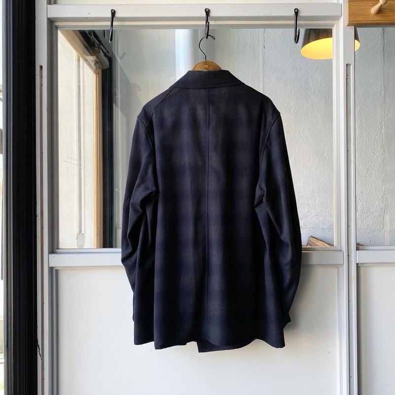 COMOLI ウールチェック ショールカラージャケット | Less COMOLI ウールチェック ショールカラージャケット | Less