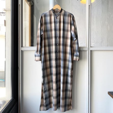 AURALEE  SUPER LIGHT WOOL CHECK MAXI ONE-PIECE (Womens) A20AD02LC