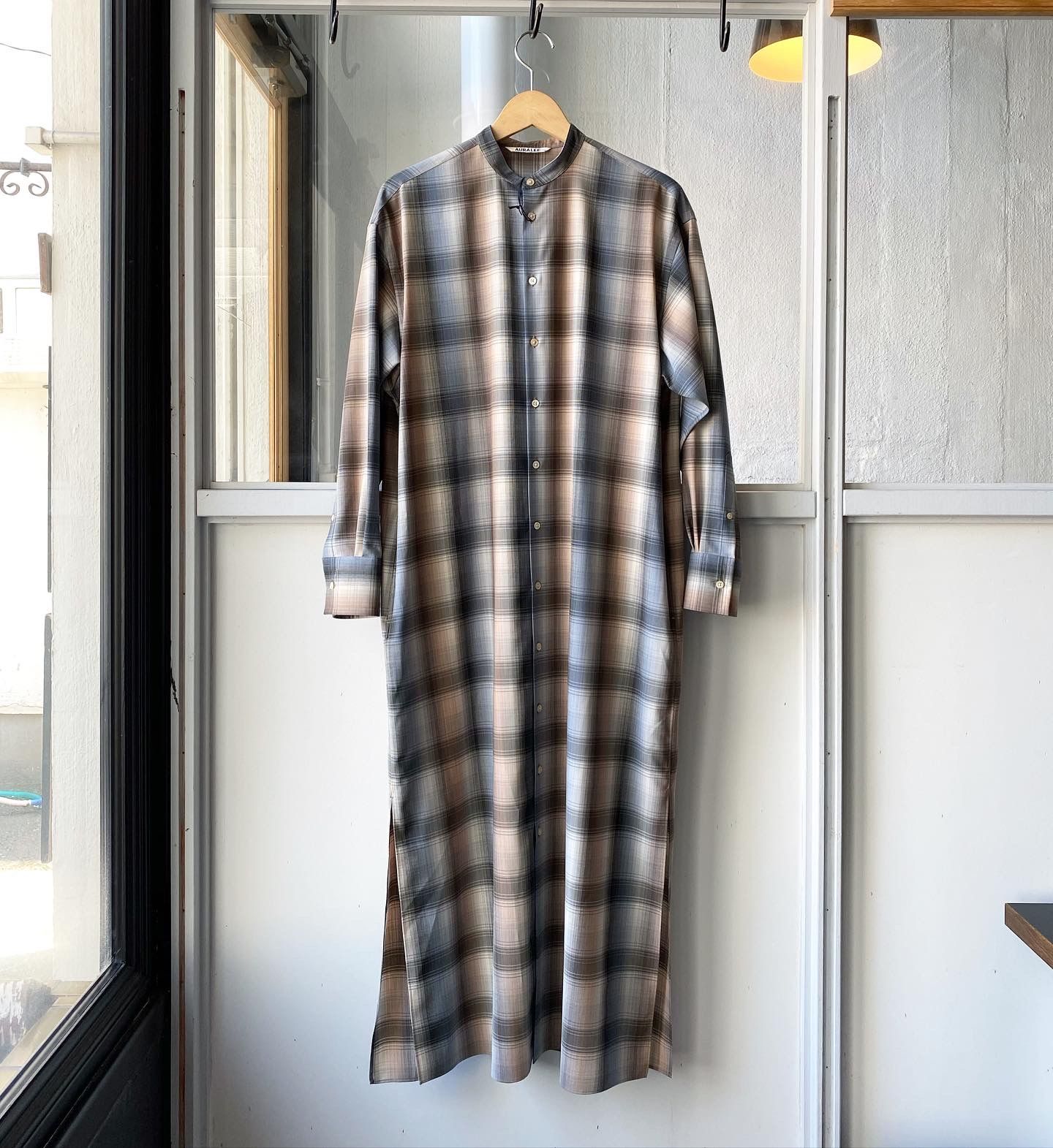【新同品】AURALEE 21SS WOOL CHECK ONE PIECE original