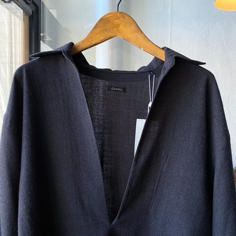 COMOLI   ウールビエラ スキッパーシャツ