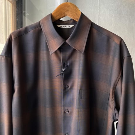 AURALEE　SUPER LIGHT WOOL CHECK SHIRTS