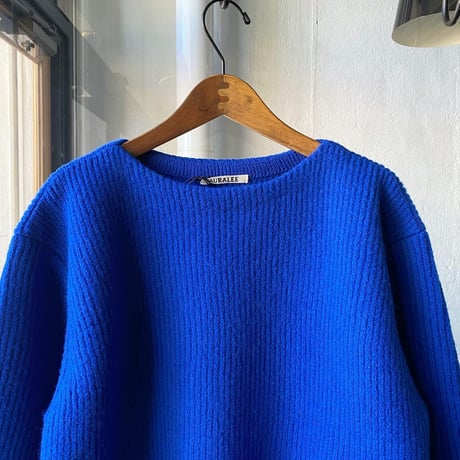 AURALEE　MILLED FRENCH MERINO RIB KNIT BOAT NECK P/O