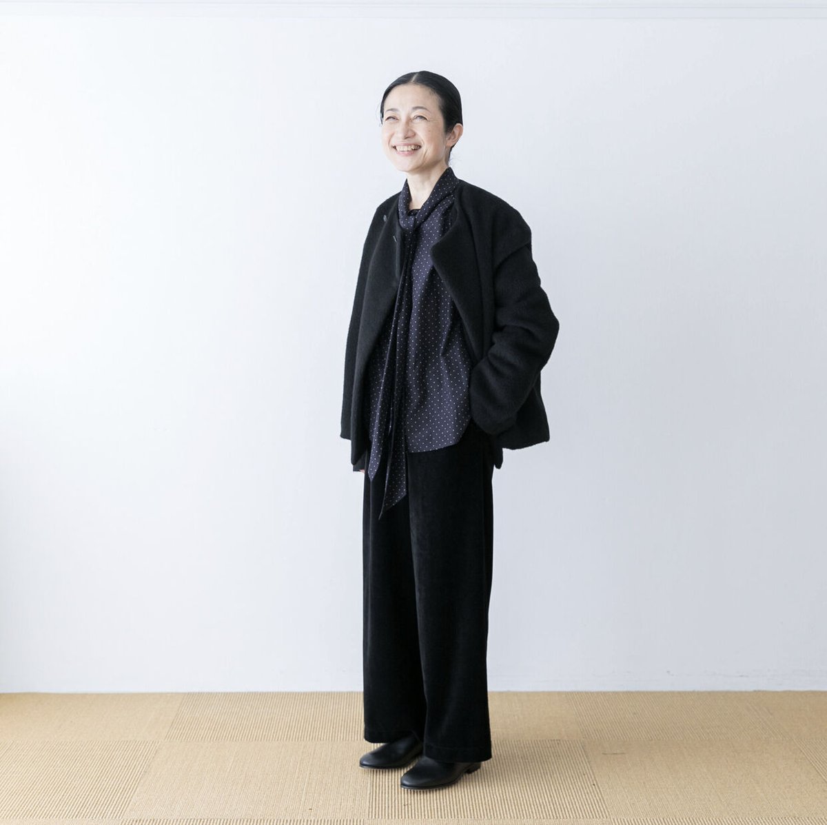 極美品 Rene TISSUE社製 アルパカ混ツイード コート ハーフ丈 one after another NICE CLAUP/【one after another