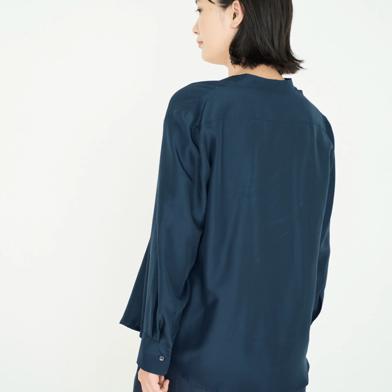 セオリー　スキッパー　シャツ　ネイビー　新品未使用 fruits of life スキッパーシャツ / 鉄紺色(ネイビー) | Less Hig