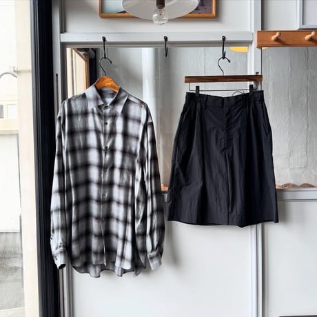 ssstein　  RAYON/LYOCELL CHECK OVERSIZED DOWN PAT SHIRT