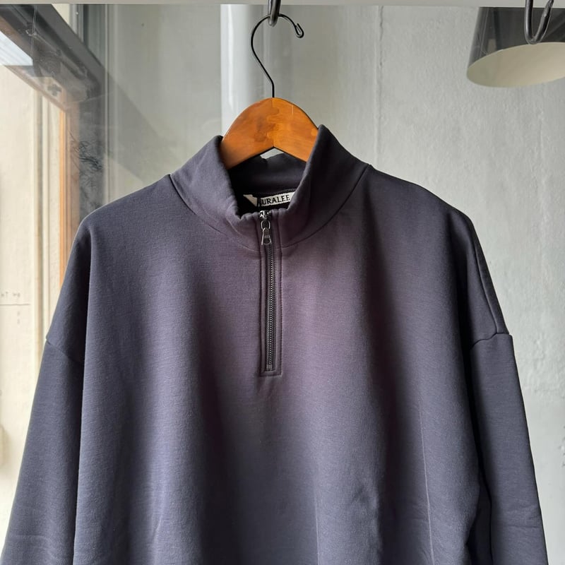 AURALEE ELASTIC HIGH GAUGE SWEAT HALF ZIP P/O | AURALEE ELASTIC HIGH GAUGE SWEAT HALF ZIP P/O |