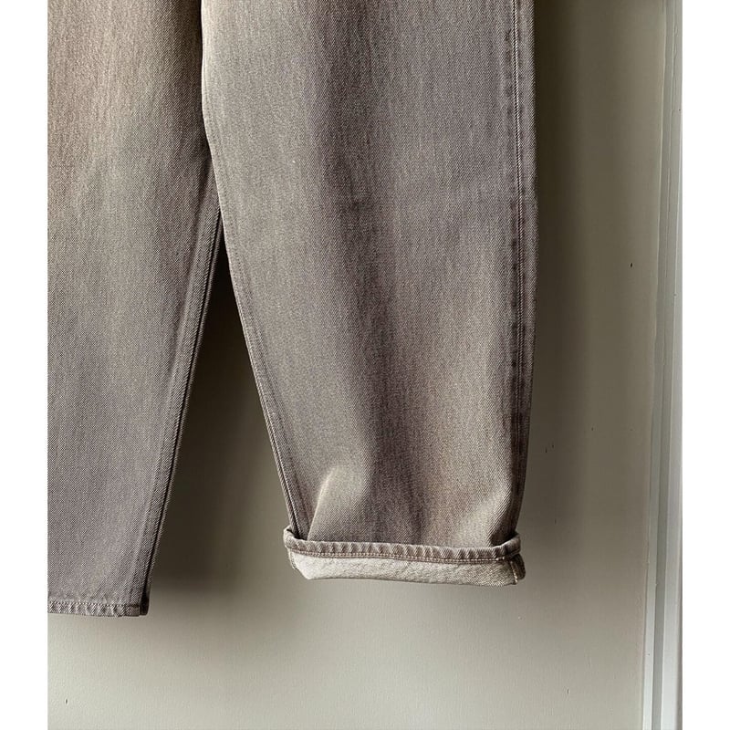 AURALEE HARD TWIST FADED BROWN DENIM WIDE PANT AURALEE HARD TWIST FADED BROWN DENIM WIDE PANT
