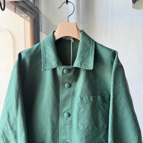 AURALEE　GARMENT-DYED ORGANIC COTTON HEAVY TWILL SHORT WORK JACKET