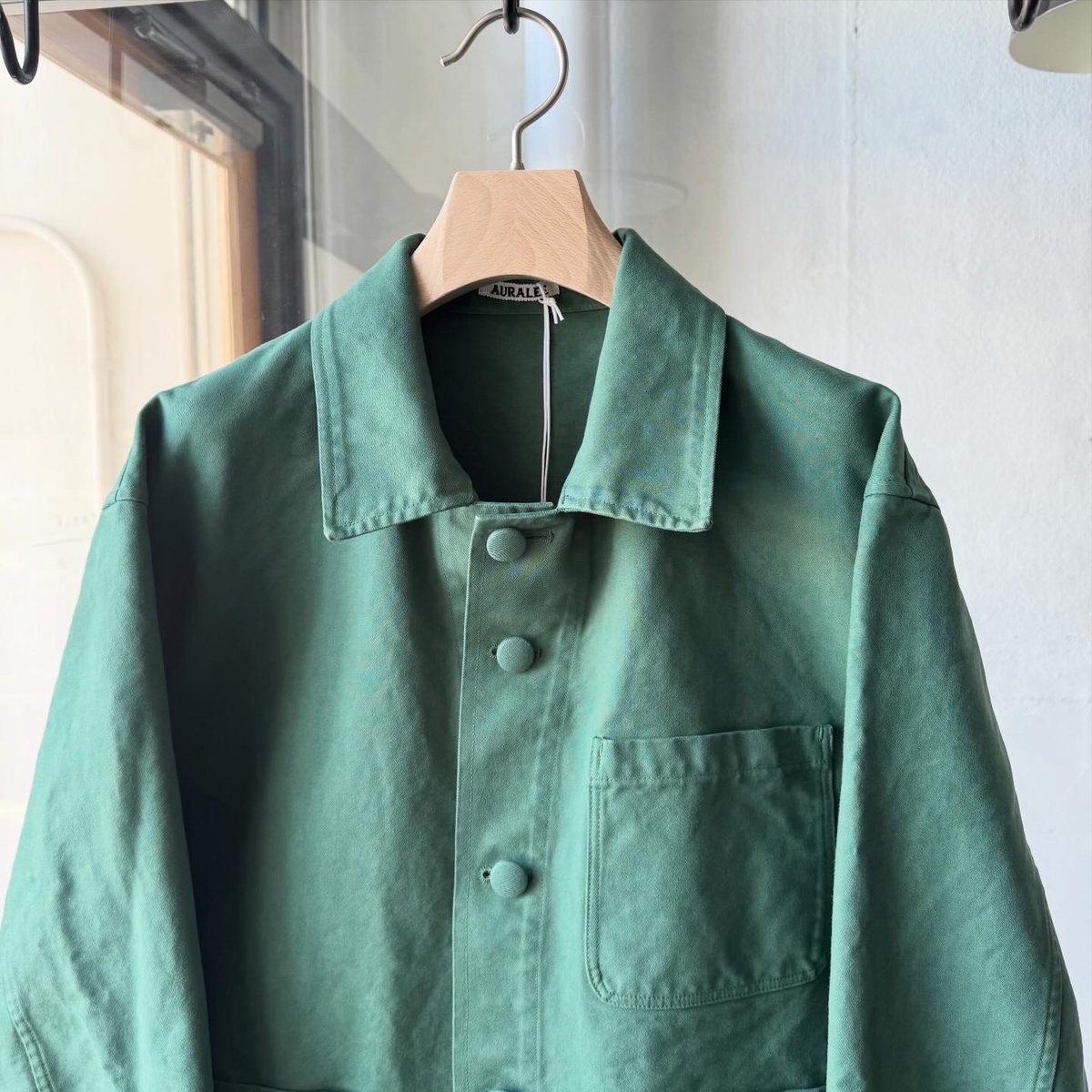 AURALEE GARMENT-DYED ORGANIC COTTON HEAVY TWILL