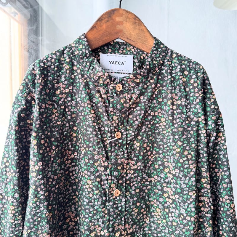 ヤエカ　スタンドカラー　プルオーバーシャツ　ゆったり　M〜L　コットン YAECA (ヤエカ) WRITE STAND COLLAR SHIRT / ライトスタンド