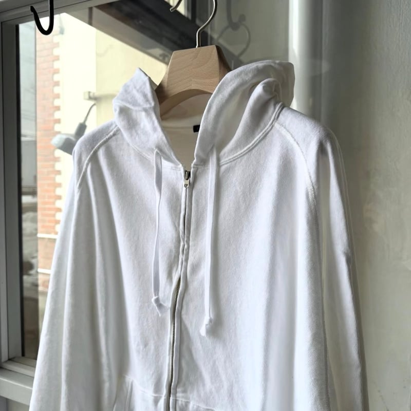 COMOLI 24SS 製品染裏毛 ジップパーカ ホワイト サイズ3 COMOLI _ 製品染 裏毛 ジップパーカ | Tronica