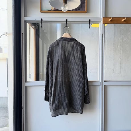 COMOLI　ストライプ スキッパーシャツ