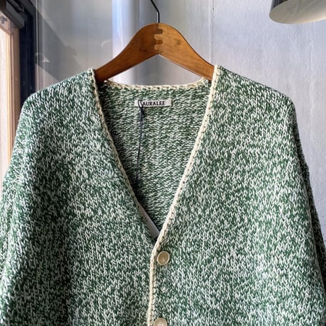 AURALEE　SILK WOOL CAMEL MIX KNIT CARDIGAN