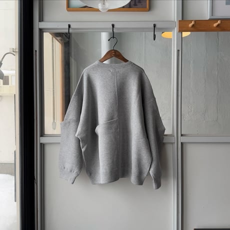 ssstein　  COTTON DOUBLE KNIT TUCKED CREW NECK LS