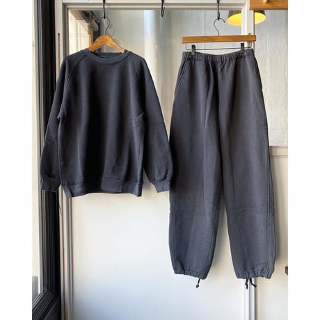 COMOLI  コットン吊裏毛 パンツ　FADE BLACK