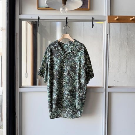 AURALEE　PRINTED AIRY SILK HALF-SLEEVED SHIRT