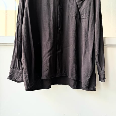 COMOLI　レーヨン オープンカラーシャツ - BLACK
