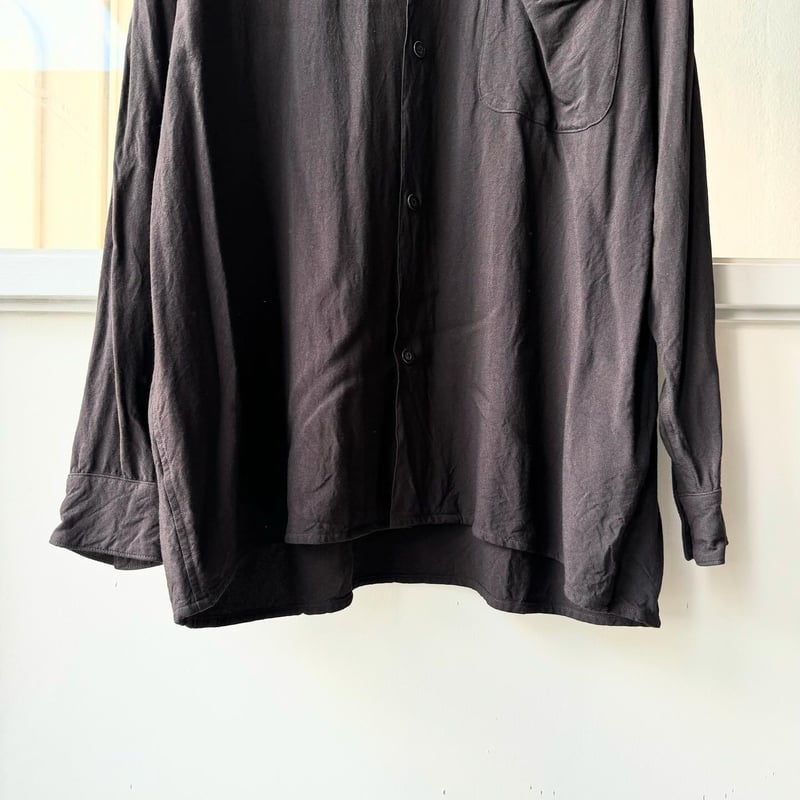 COMOLI レーヨン オープンカラーシャツ - BLACK | Less Higashikawa COMOLI レーヨン オープンカラーシャツ - BLACK | Less Higashikawa