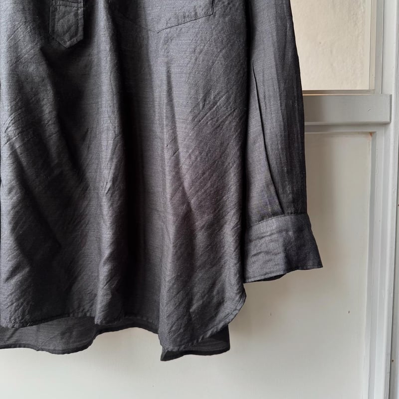 【COMOLI】シルクネル プルオーバーシャツ CHARCOAL size:2 COMOLI 〉 “ウールシルクプルオーバーシャツ” Color: CHARCOAL