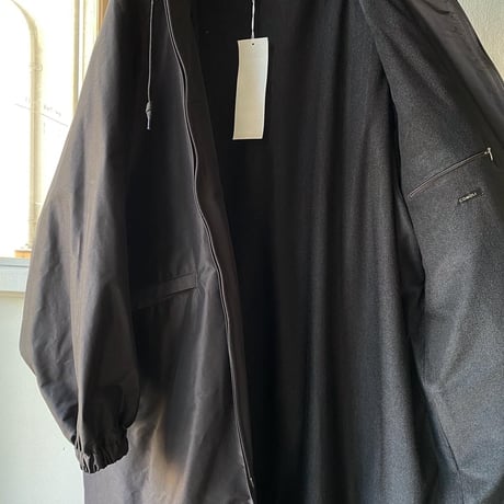 COMOLI　コットンシルク  フーデッドロングコート