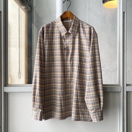 AURALEE   WASHABLE SUPER LIGHT WOOL CHECK SHIRTS  A21SS01LC  (mens)