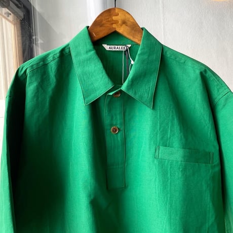 AURALEE 　HIGH DENSITY FINX LINEN WEATHER HALF SLEEVED SHIRTS