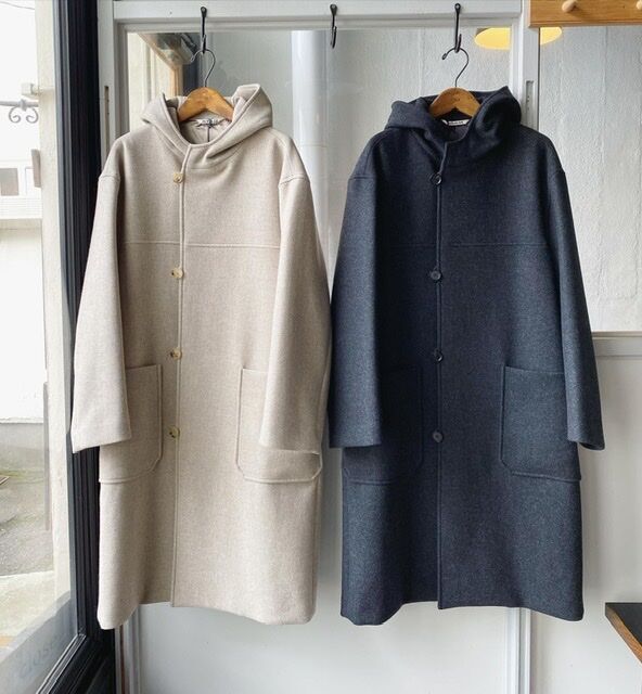 AURALEE LIGHT MELTON HOODED COAT A20AC03LM (wo AURALEE LIGHT MELTON HOODED COAT A20AC03LM (wo