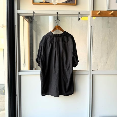 COMOLI　ウールシルク 半袖オープンカラーシャツ