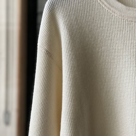 COMOLI  C/W ワッフル長袖クルー