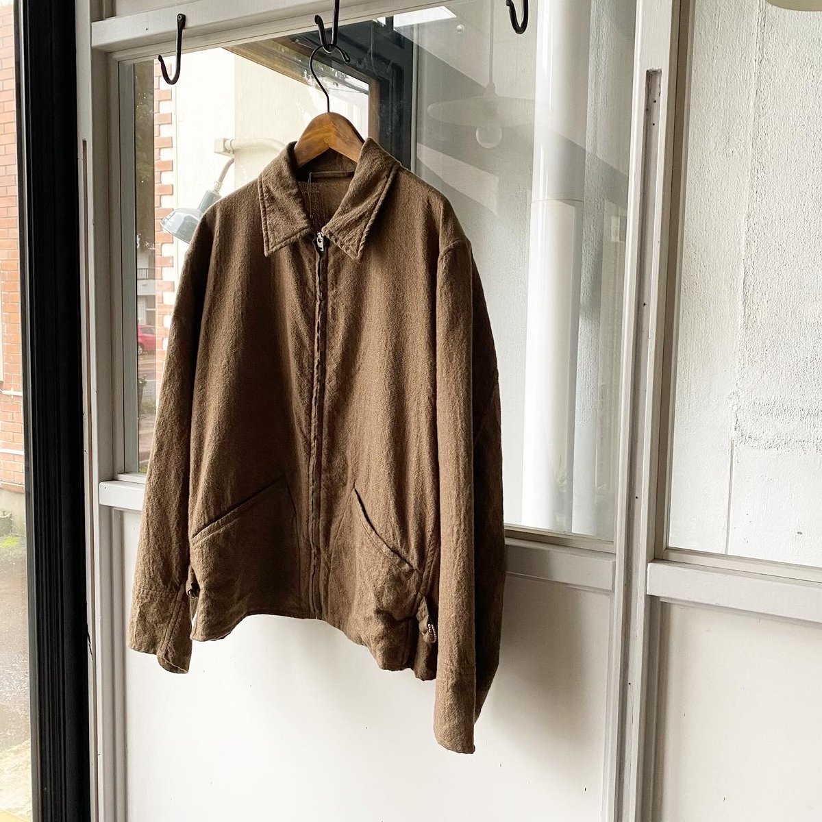 COMOLI KHAKI縮絨ウール ジップショートジャケット | Less COMOLI KHAKI縮絨ウール ジップショートジャケット | Less