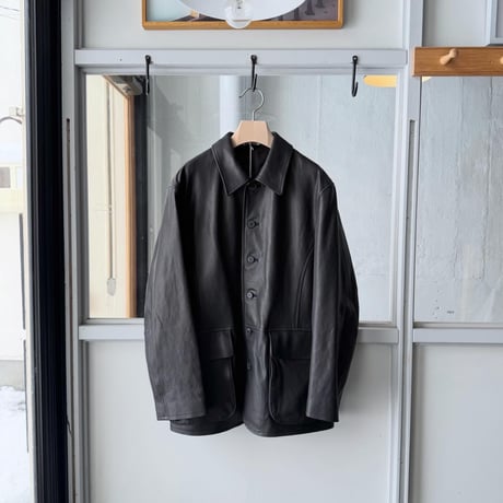 AURALEE　TEXTURED LAMB LEATHER BLOUSON