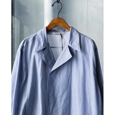 AURALEE 　GIZA LIGHT WEIGHT DOUBLE-CLOTH P/O SHIRTS  (mens)
