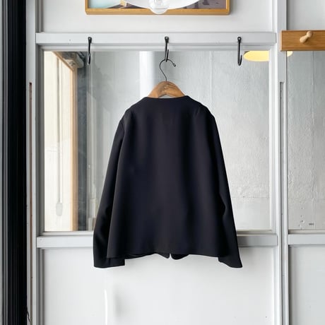 ゴーシュ　ストレッチブラック ノーカラージャケット
