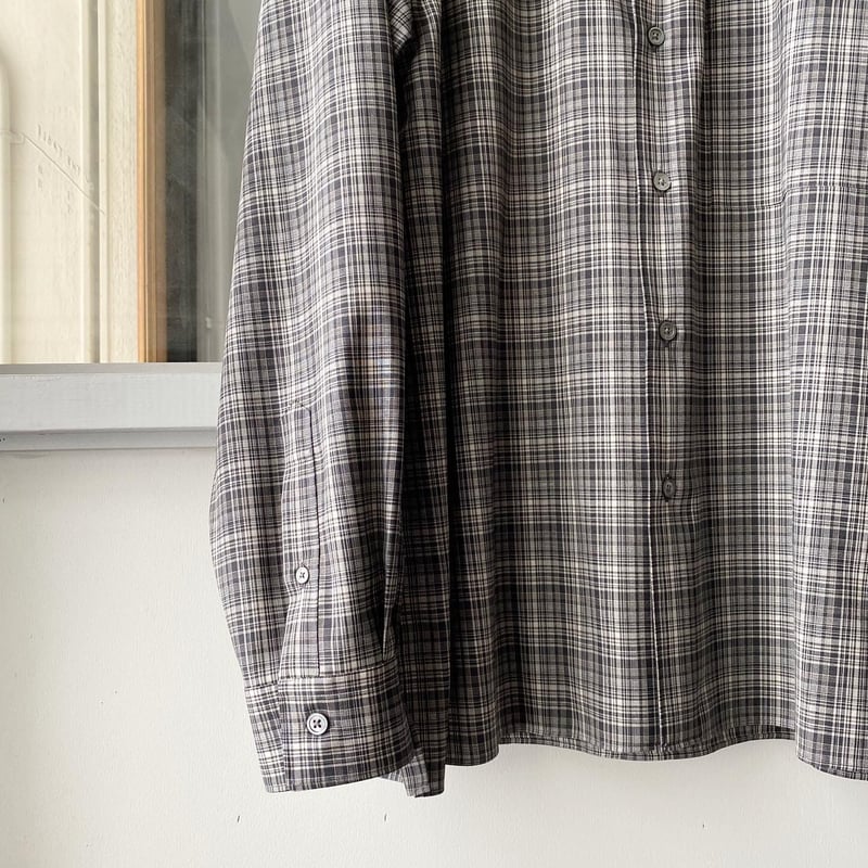 AURALEE 長袖ウールシャツ　A21SS01LC ブラックチェック　サイズ3 AURALEE WASHABLE SUPER LIGHT WOOL CHECK SHIRT