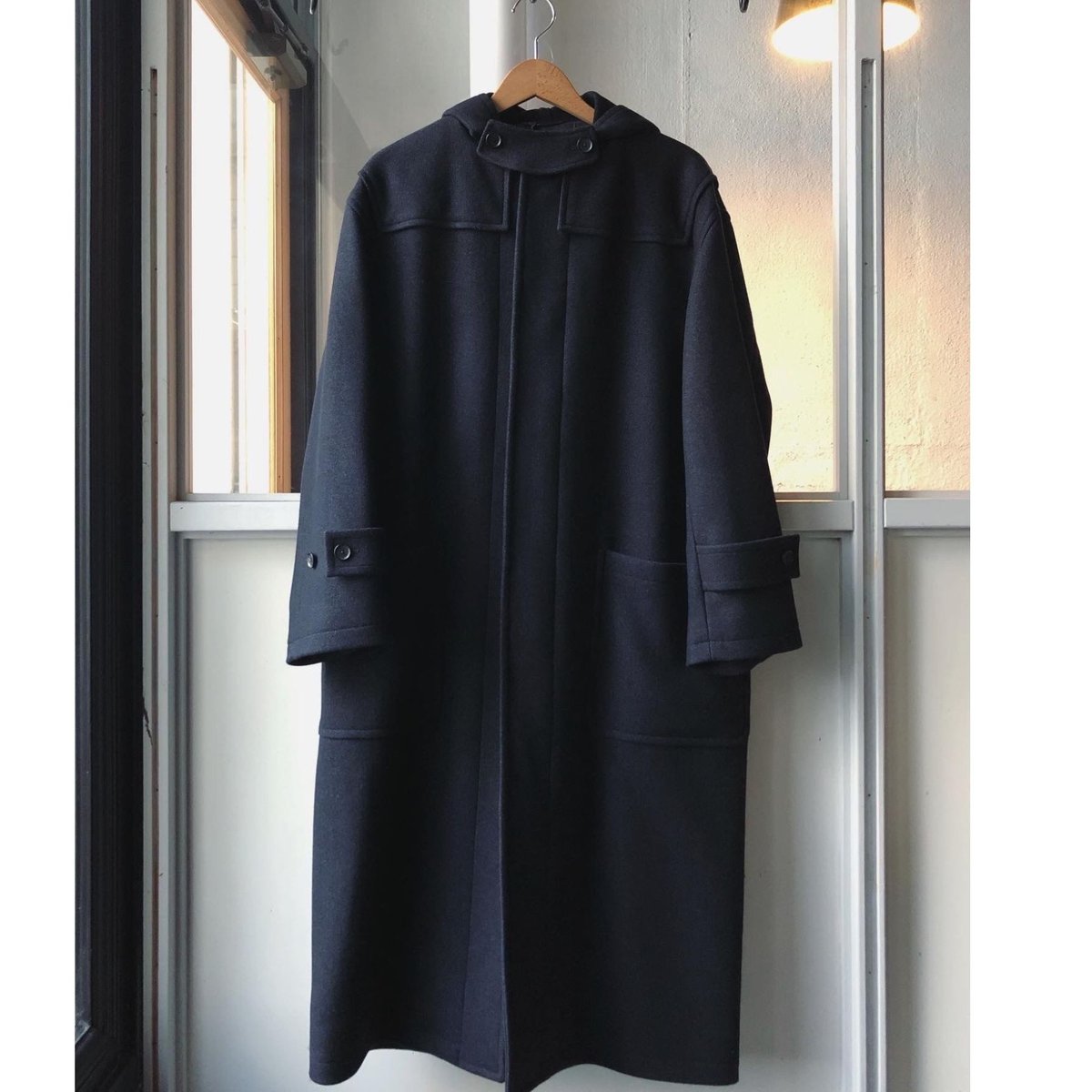 【美品】  AURALEE / オーラリー | 2019AW | WOOL SILK MELTON DUFFLE COAT　ウールシルクメルトン ダッフルコート | 0 | ネイビー | レディース