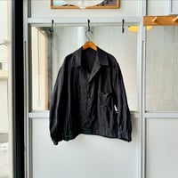 ゴーシュ ノーカラージャケット ゴーシュ ストレッチブラック ノーカラージャケット | Less