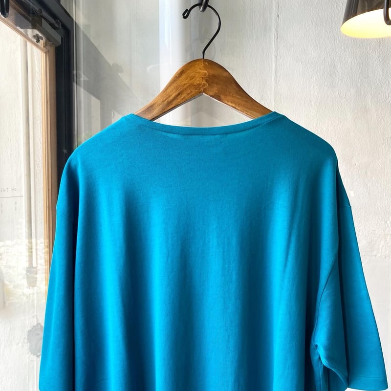 AURALEE LUSTER PLAITING NARROW BOAT NECK TEE |