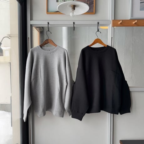ssstein　  COTTON DOUBLE KNIT TUCKED CREW NECK LS