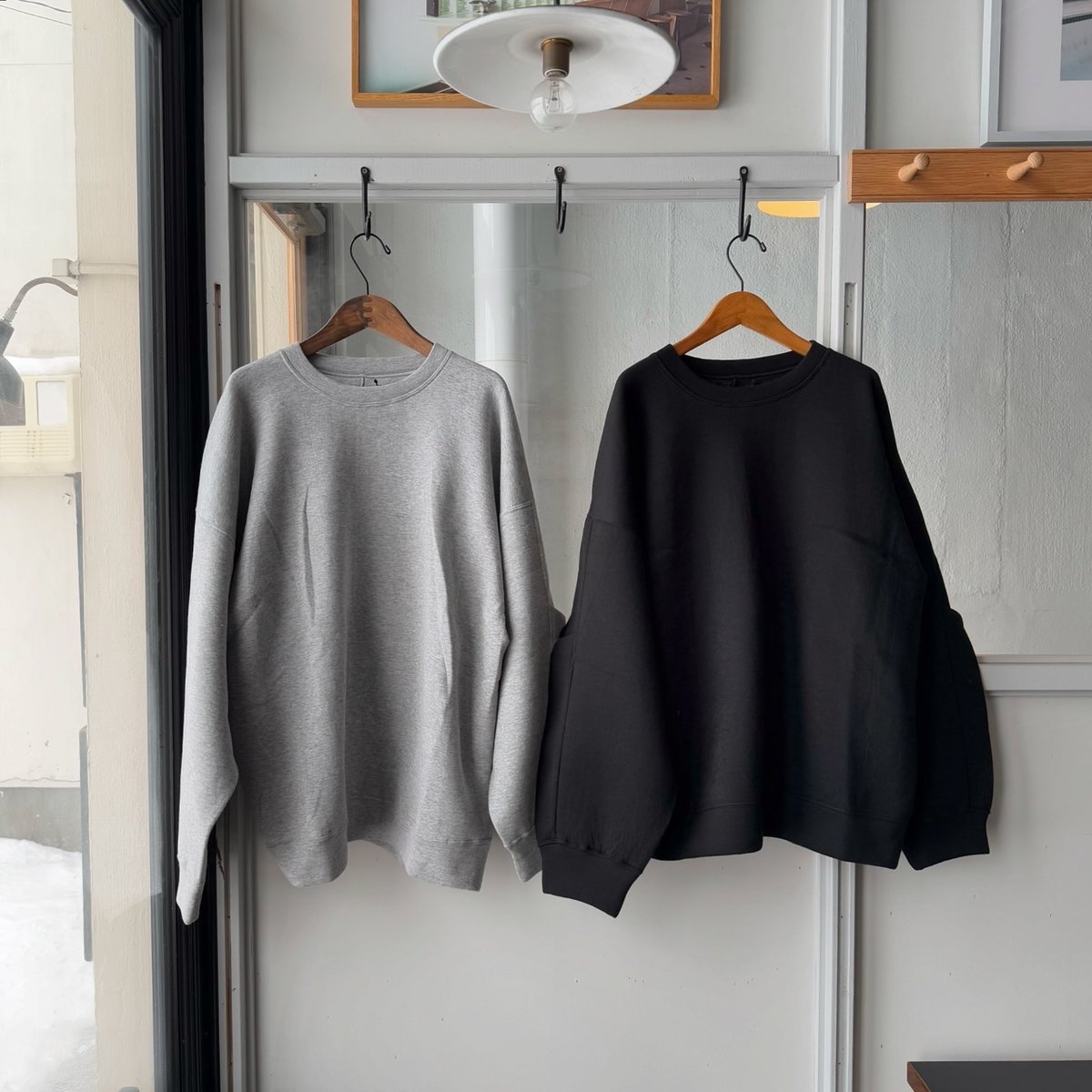 ssstein COTTON DOUBLE KNIT TUCKED CREW NECK L