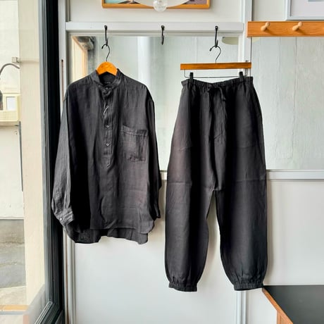 COMOLI　リネンWクロス プルオーバーシャツ