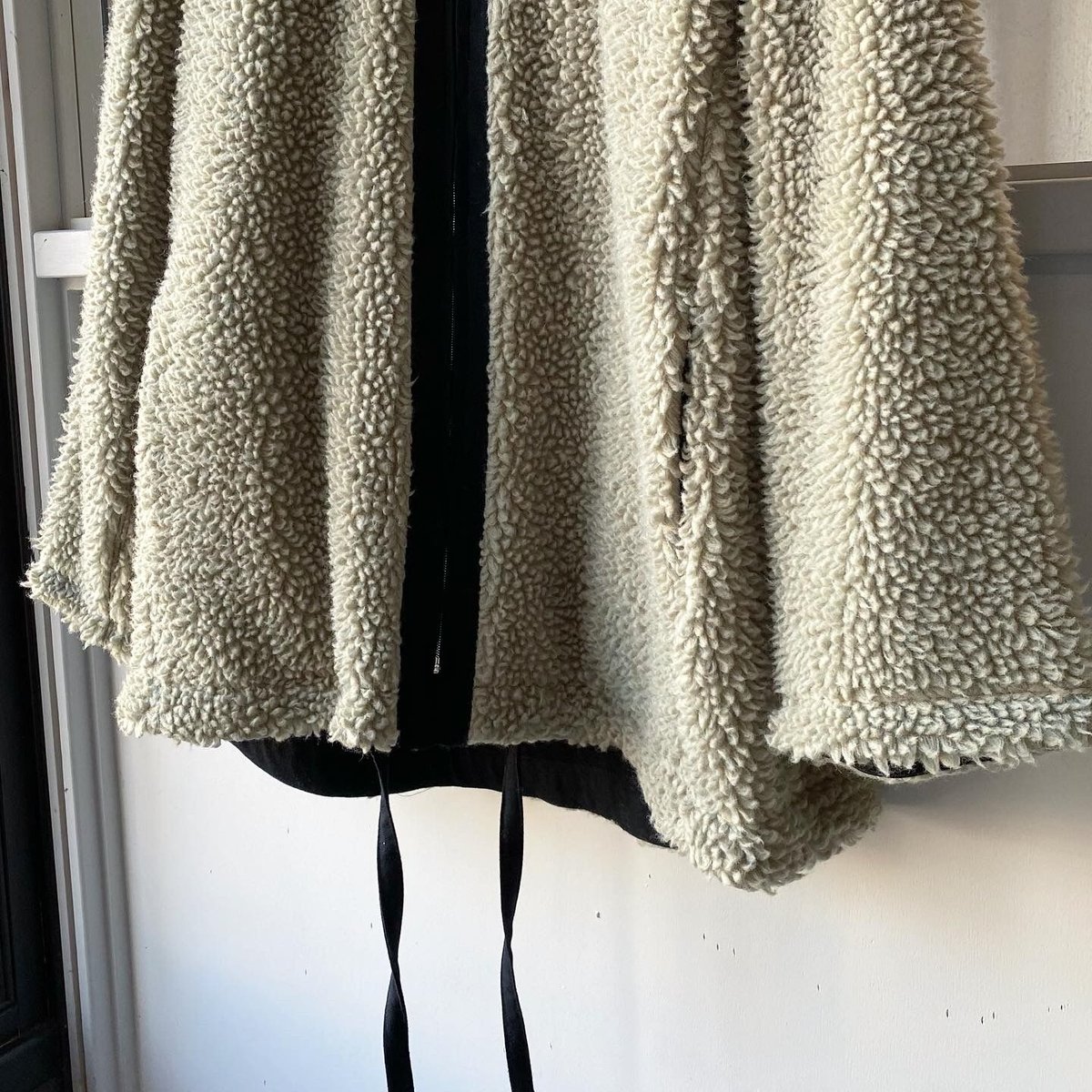 ssstein WOOL BOA ZIP LONG JACKET - ST.418