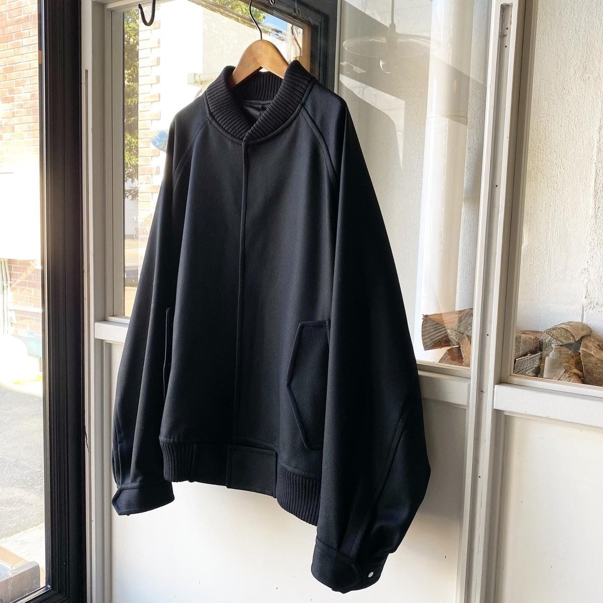 stein OVERSIZED MELTON STUDIUM JACKET - S stein OVERSIZED MELTON STUDIUM JACKET - S
